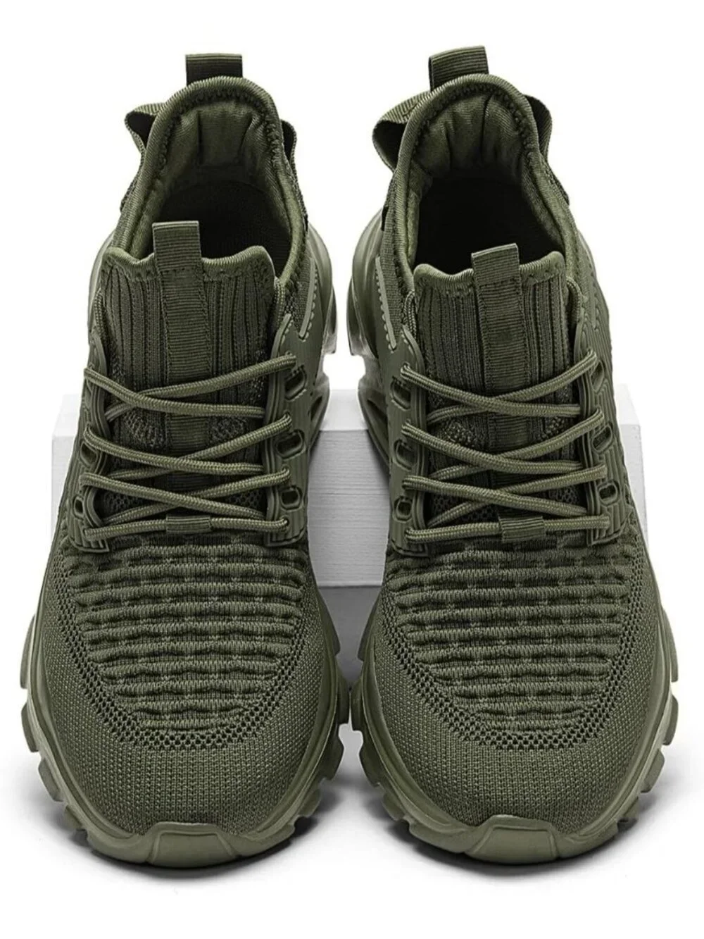Men's Green Slip on Walking Shoes Tennis Running Sneakers Lightweight Trainers